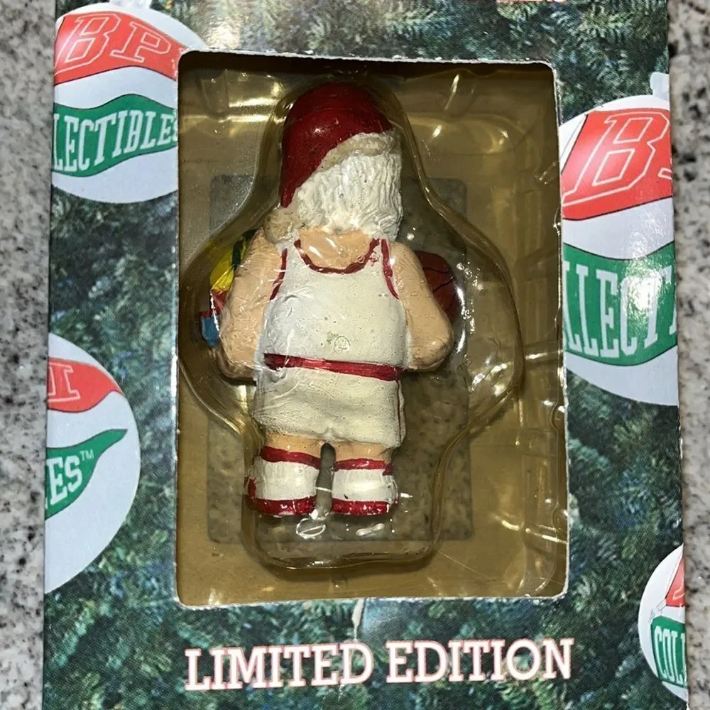 Indiana Hoosiers Hand painted Santa Claus Ornament Christmas Decorations 3 1/2”